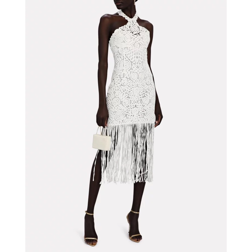 JONATHAN SIMKHAI Alisa Embroidered Cotton Halter Dress